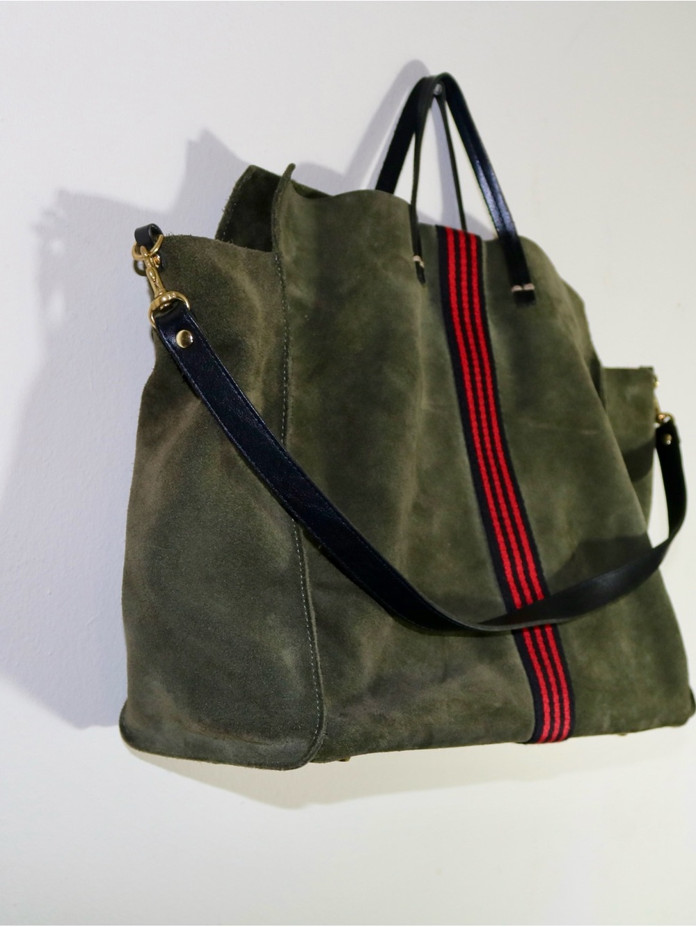 Clare V. Simple Tote in Army Suede - Picture 7 of 16